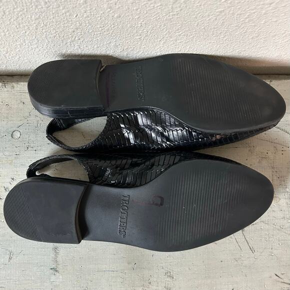 Vintage Trotters sling back mules leather weave 90s Lagenlook Cottagecore 9 wide - Picture 12 of 12